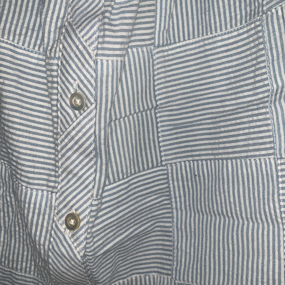 Vineyard Vines yarn dye patchwork button front ta… - image 3